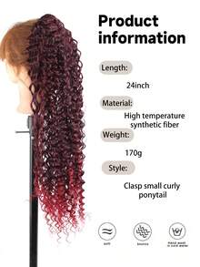 Tóc giả đuôi ngựa xoăn 24 inch (1 miếng) Tóc giả sóng sâu, có dây rút, tóc nhân tạo, cảm giác dày dặn, tóc giả màu đen tự nhiên, thích hợp cho lễ hội Halloween và Giáng sinh. - Nhiều màu - Xem 6
