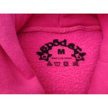 SP5DER Hoodie Cobweb Pattern Spider Worldwide Tracksuit Unisex Sweatshirt Men Women Graphic Outwear, Tracksuit Pullover Sweatshirt For Women Men Matching Hoodies For Couples - Rose red/hoodie - 查看 4