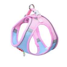 Nuevo arnés de perro de colores de bloqueo de dopamina para primavera y verano, arnés de correa lindo para gatos y perros, chaleco de malla reflectante y transpirable para perros pequeños y medianos - Rosa - Ver 8