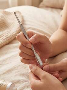 14.5cm Stainless Steel Double-Ended Ear Wax Removal Spoon, Professional Ear Cleaning Tool - Multicolor - View 3