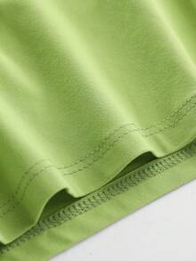 这款圣帕特里克节女童短袖T恤采用独特的印花和柔软的圆领设计，是一款休闲浅绿色T恤。 - 綠色 - 查看 6