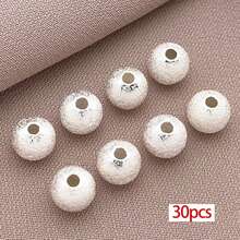 30颗磨砂圆形黄铜珠，18K镀金，3/4/5/6毫米金属球珠，散珠隔珠，适用于珠宝制作，如手链、项链、耳环等工艺品。 - 彩色 - 查看 12