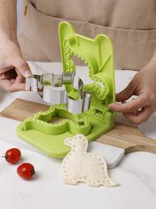 1 Stück quadratischer Blumen-Rand Edelstahl Sandwich Ausstecher Form, Dinosaurier-Rand Brot Ausstecher Form, Heim-DIY Backwerkzeug Toaster Clip, Brot Formgebungsform, praktisch, langanhaltend und einfach zu reinigen, geeignet zum Backen von Gebäck - Verschiedenfarbig - Übersicht 10