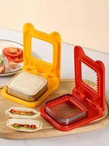 1pc Stainless Steel Square/Round Sandwich Bread Toast Cutter Mold Maker Tool - Red - View 8