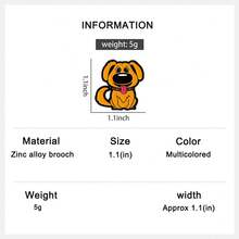 1枚金毛犬珐琅徽章 动漫电影胸针 翻领徽章 卡通可爱狗狗动物饰品 朋友礼物 - 彩色 - 查看 11