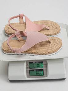 Dép xỏ ngón đế bằng màu trơn thời trang dành cho nữ cỡ lớn 35-45, thích hợp cho kỳ nghỉ, du lịch mùa hè, mặc thường ngày, màu hồng, nhiều màu sắc, dép đi biển đa năng, nhiều màu để lựa chọn. - Vải màu hồng với những đường nét tinh tế - Xem 9