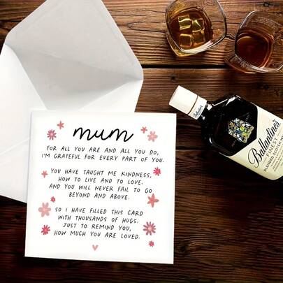 1PC Poem Mothers Day Card From Daughter, Cute Mother Day Card Mum, Happy Mothers Day Cards, Mothers Day Gift