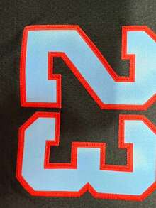 男士刺绣篮球服 23 黑色休闲无袖背心 V 领 T 恤 派对运动上衣 - 黑色 - 查看 5