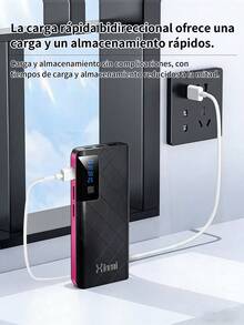 2 piezas Power Bank Batería Portátil 20000mah Carga rápida 4 cables incorporados Pantalla LED digital cargador portátil - Multicolor (2 piezas) - Ver 7
