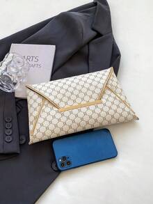 2024 Summer Fashionable Large Capacity Floral Print Clutch Bag, Women Handbag - White - View 6