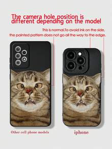 卡通猫咪彩绘防摔打孔黑色时尚简约保护壳，兼容 17/17 Pro、16/15 XR/7/8、16 Pro Max、13/14/11/12 Pro Max、Galaxy、Redmi 10/9/Note 9/12C/Note 11 Pro/Note 8 Pro/9C/9A - 彩色 - 查看 6