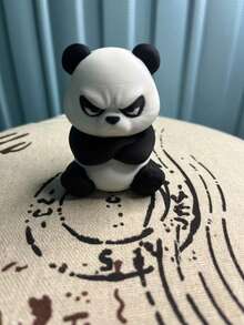 1pc Playful Giant Pandas, Holding Bamboo Treasures In Their Arms, Form An Incredibly Soothing "Panda Group." Their Iconic Black-And-White Color Scheme And Lively Expressions Perfectly Capture The Charm Of National Treasures. - Multicolor - View 5