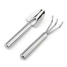 2pcs/Set Stainless Steel Flower Pot, Trowel, Rake Gardening Tool Set For Potted Plants And Flowers - 2-piece Garden Rake Set - View 11