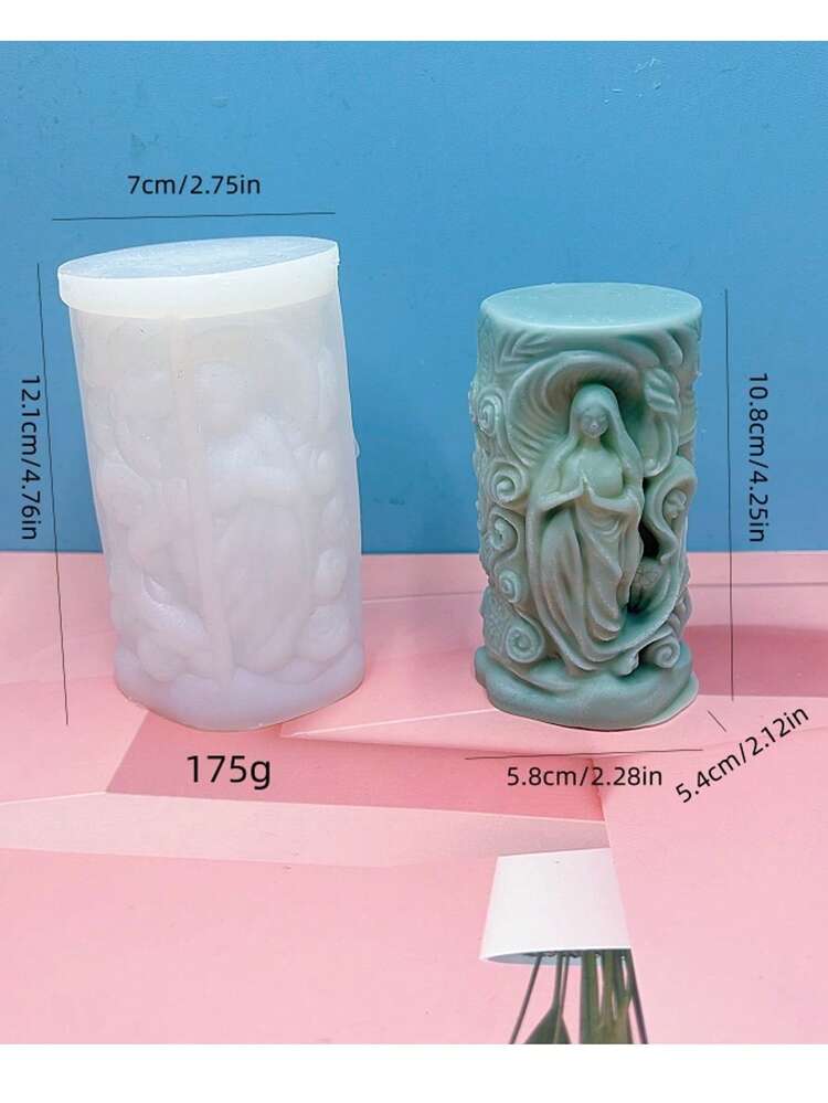 1个人物造型硅胶蜡烛模具 DIY耶稣圣母玛利亚香薰石膏扩香石家居装饰硅胶模具 - 白色 - 查看 2