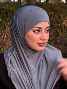 1件装女士中东阿拉伯迪拜土耳其穆斯林纯色经典简约时尚休闲优雅端庄莫代尔丝棉柔软透气头巾帽，多功能围巾头巾，适合日常生活、节日、聚会、礼拜等场合。 - turban - 查看 7