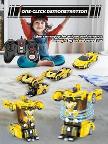1pc Remote Control Transforming Robot Car Toy - One-Button Transformation, 360° Rotation & Drift, LED Lights, 2.4GHz 1:18 Scale RC Race Car, Suitable For 3-12 Years Old Boys/Girls As Christmas, Easter, Halloween, Thanksgiving, New Year, Birthday Gifts (Batteries Not Included) - Multicolor - View 9
