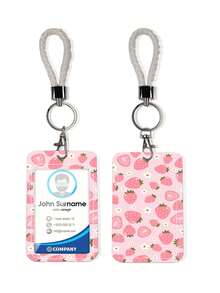 1个ABS材质爱心兔子草莓图案时尚钥匙扣吊坠，包包挂饰，学生巴士挂件 - 彩色 - 查看 8