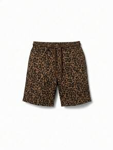 GRDR 男士时尚豹纹休闲短裤，夏季 - 黃色 - 查看 3