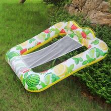 充气泳池漂浮物 漂浮泳池椅 网状座椅 充气水上吊床 水上躺椅 适用于游泳池和海滩 - 彩色 - 查看 3