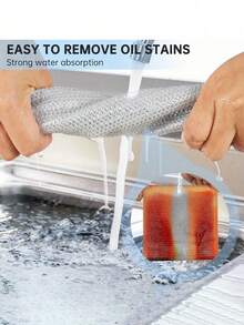 12pcs Steel Wire Scouring Pads, Mesh Scrub Cloths, Multi-Purpose Kitchen Cleaning Rags, Non-Scratch Pot Pan Sink Stove Reusable Wipe Cloths, Efficient Adult Daily Kitchen Maintenance Household Cleaning Tools - A - View 3