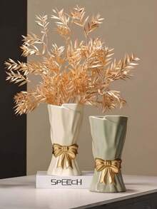 Bình hoa WLGRANJIA Bow, Bình trang trí nhà màu trắng, Bình hoa phong cách Bohemian màu trắng, Bình hoa lý tưởng để đặt trên kệ. - Nhiều màu - Xem 2