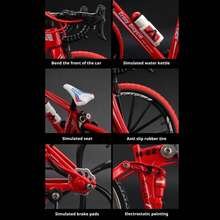 Alloy Mini Racing Car Bicycle Model - Die-Cast Metal - Realistic Details - Perfect Collectible Or Christmas/Halloween Gift - Multicolor - View 5