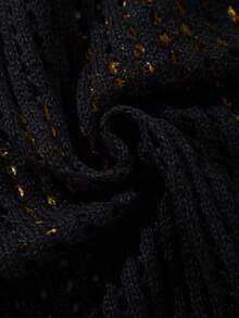 Graphic Letter Street Style Unisex Sweater Vest, Collegiate Minimalist Fashion Casual Pullover Short Sleeve Knit Top, Spring/Autumn - Black - View 10