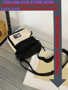 Canvas Shoulder Bag With Pendant, Multicolor Mini Crossbody Bag For Cellphone Freshman Multi-Functional Dorm University Man Bag Side Bag Students Summer Travel Sling Bag Multiple Pockets Messenger Bag Sling Bag Cross Body Bag Side Bags Hip Bag Gifts Camping Sling Bag Back To School Bag Pack Spring School Supplies Purse Sling Bag For Men Mini Bag Small Bag Sling Bag New Life Items For Students Men Essentials Purse Essentials Fashion Men's Bags Small Bag For Men Body Bag For Men Phone Bag Camera Bag Pouch - Black - View 2