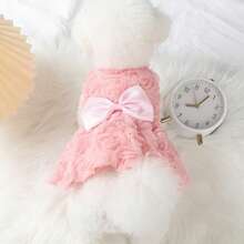 Floral Patterned Romantic Luxurious Pet Dress, Tight-Fitting Pet Clothing - Multicolor - View 6