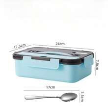 1 Pcs 304 Stainless Steel Lunch Box With Lid, Complimentary Spoons And Chopsticks, Student Cafeteria Dormitory Specific Lunch Box, Double-Layer Heated Lunch Box That Can Be Filled With Water, Perfect Holiday Gift - 粉色 - 查看 10