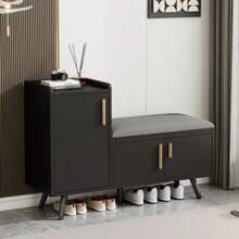 Shoe Cabinets - Black + Dark Walnut - View 5