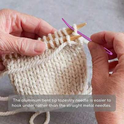 2pcs/5pcs Aluminum Bent Tip Tapestry Repair Needles, Weaving Needles, Sewing Craft Supplies, Large Eye Bent Needles For DIY