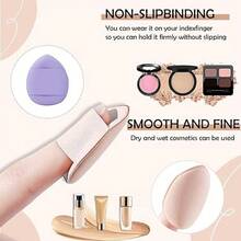 12 Pcs Makeup Sponge Blender Sponges For Liquid, Cream, And Powder, Make Up Sponges For Foundation Powder Puff Face Triangle Face Makeup Puff Wet Dry Dual-Use (Purple) - Bộ 12 món màu tím - Xem 6