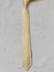 Men's Slim 3D Tie With Glitter, Slim (6cm), Casual Fabric. - 黃色 - 查看 2