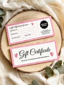 1/3pcs Valentines Heart Business Editable Gift Certificate Gift,Customize Photo And Text,Gift Certificate Template: Beauty Salon, Lash, Nail & Spa Editable Voucher Card, Pink Canva Design - A - View 4