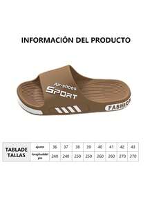 Sandalias neutras y casuales, suaves y cómodas, con diseño estampado con letras. Zapatos sin cordones de moda para hombre. Material: diseño con puntera abierta, suela suave, transpirable y cómoda. Estilo casual negro para el día a día, adecuado tanto para uso en interiores como en exteriores. Un artículo imprescindible para viajar. - Marrón - Ver 10