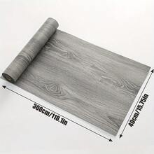 1 rolka 40 cm x 3 m samoprzylepnej naklejki na podłogę z winylu, 3D papier do odklejania i przyklejania z fakturą drewna, odpowiedni do domu, mieszkania, samoprzylepna, łatwa do usunięcia, wodoodporna, pogrubiona wykładzina podłogowa z fakturą drewna - B - Zobacz 3