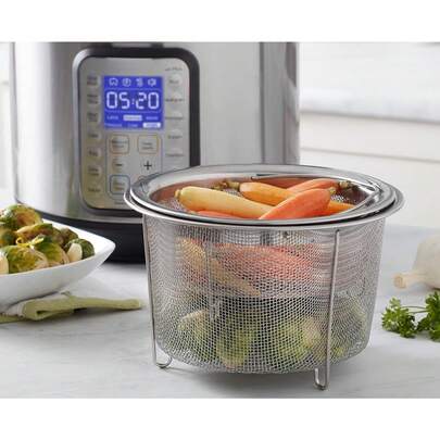 Mesh Steamer Basket Set Stainless Steel Vegetable Steamer Strainer Multi-Purpose Kitchen Cooking Tool Healthy Steam Basket Easy Lift Handles Rust Resistant Dishwasher  Kitchen Accessories Gift Present