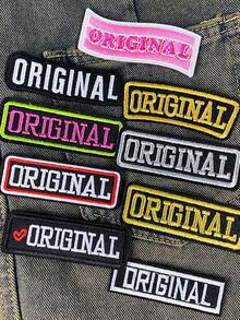 1 Set Of 3/6/9pcs Black, Gold, Silver, Pink ORIGINAL English Letter Embroidery Patch Cute Fashion Polyester Badge Applique DIY Clothing Iron On Patches Sew Accessory Cloth Stickers Suitable For Backpacks, Jeans, Jackets, T-Shirts, Hats, Dresses, Etc - Multicolor - View 12