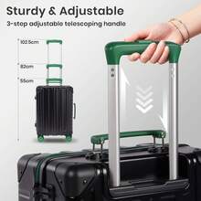 20 Inch Carry On Suitcase, Lightweight PC Hard Shell Travel Luggage Cabin Suitcase With Wheels & TSA Lock Overhead - 20 inch - View 6