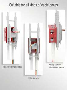 耐用金属单线拉线器，带辅助滑轮，方便布线，电气布线工具 - 銀色 - 查看 7