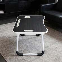 Ultra-Large Portable Laptop Bed Table-Multifunctional Tray Holder With Cup Holder Ideal For Eating, Reading, Writing, Sofa In Bed, Stable Floor, Durable, Foldable - 白楓色 - 查看 9