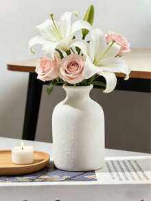 Bình hoa nhỏ màu trắng giả gốm, kiểu dáng tối giản, phù hợp với bàn ăn hiện đại, kệ sách, trang trí nhà cửa, lò sưởi, phòng ngủ, nhà bếp, phòng khách, bàn làm việc, làm quà tặng. - trắng - Xem 11
