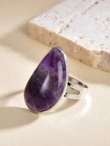 1pc Natural Crystal & Stone Open Ring, Suitable For Daily Wear By Men And Women - Multicolor - View 21