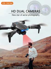 新款E99无人机配备高清双摄像头和定高功能,搭载3.7V 800mAh锂电池,支持一键降落和陀螺仪校准系统,操作简便。这款四轴飞行器无人机适合室内外娱乐,是生日、圣诞节、万圣节、感恩节和开学季的理想礼物。 - 淺灰色 - 查看 3