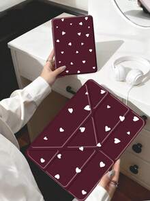 深酒红色心形平板电脑保护套,兼容 iPad Air 11 英寸 M3 2025 / M2 2024、iPad Air 第五代 2022、iPad (A16) 11 英寸第十一代 2025,兼容三星 Galaxy Tab、Kindle Paperwhite 第十二代 2024,透明背壳,时尚图案保护套,具备自动休眠和唤醒功能,气囊保护,适合作为礼物和办公用品。 - 彩色 - 查看 8