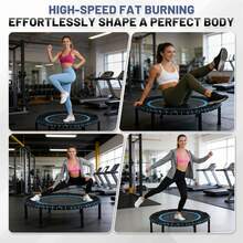 MoolSun 48 Inch Springless Fitness Trampoline, Indoor/Outdoor Sports Rebound, Quieter And Safer Exercise, Weighing 450 Pounds, Gym Jumping Aerobic Trainer, Family Adult Sports Trampoline - A-pink+40 In - View 5