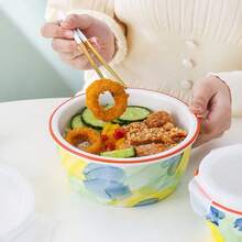 带盖陶瓷食品储存容器，密封午餐盒 - 彩色 - 查看 4