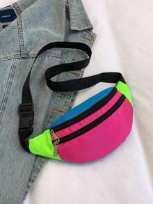 New Patchwork Women Fanny Pack Crossbody Shoulder Bag Fashionable Chest Bag - Multicolor - View 7
