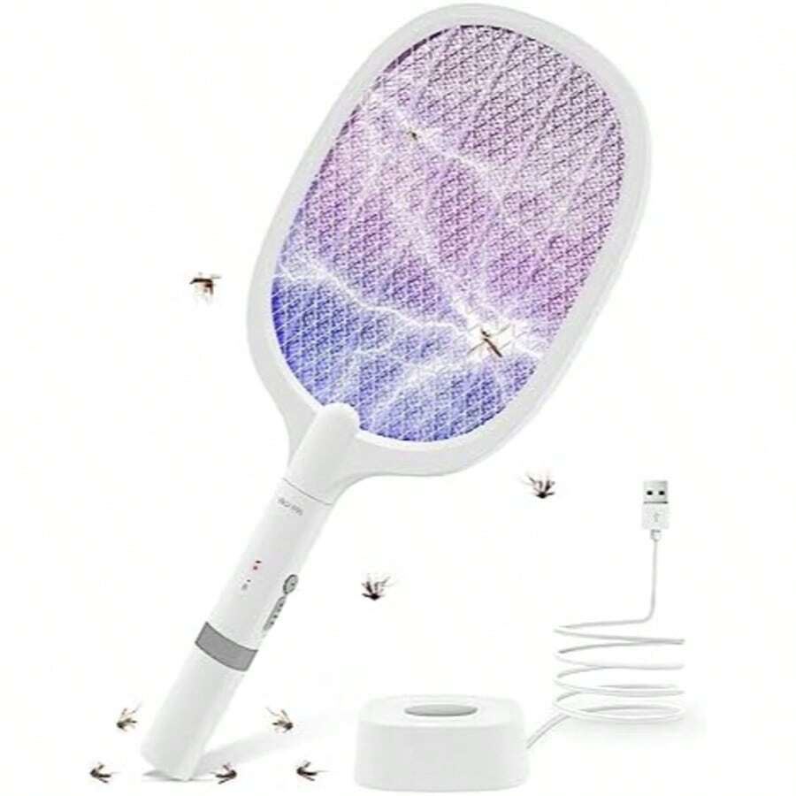 OBOVAY Matamoscas eléctrico recargable por USB con luz nocturna LED, modo dual de eliminación de mosquitos, repelente de mosquitos para interiores - Color aleatorio - Ver 1